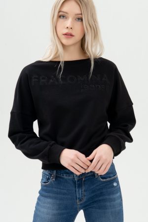FELPA CORTA CON LOGO BASIC FRACOMINA
