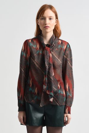 CAMICIA A FANTASIA CON FIOCCO SUL COLLO MOLLY BRACKEN