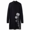 ABITO TUBINO COLLO LUPETTO CON FIORE DESIGUAL - immagine 6