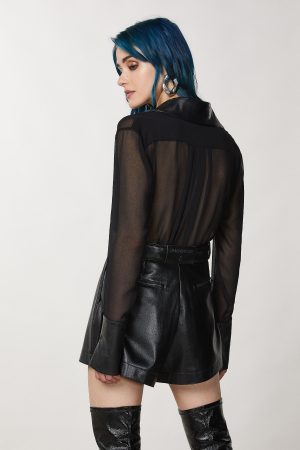 Alternative view of CAMICIA CON INSERTI IN ECOPELLE PATRIZIA PEPE