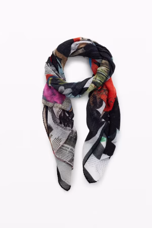 Pashmina Newspaper Lacroix Linea Seasonal DESIGUAL