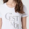 T-Shirt Manica Corta Con Scritta Strass FRACOMINA - immagine 3