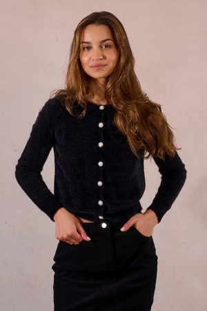 Maglione Cardigan Effetto Orsetto Bottoni Contrasto MOLLY BRACKEN